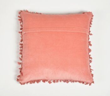 Housse de coussin en coton rose uni, 18 x 18 pouces 6