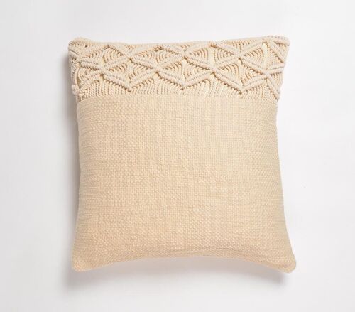 Macrame Patch Cushion cover, 17.5 x inches