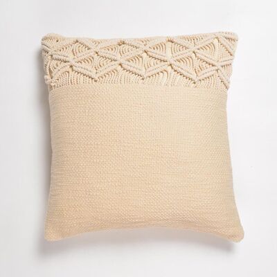 Macrame Patch Cushion cover, 17.5 x inches