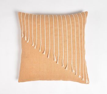 Housse de coussin minimale en jute et coton, 18 x 18 pouces 1