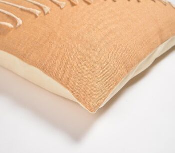 Housse de coussin minimale en jute et coton, 18 x 18 pouces 2