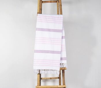 Serviette de hammam lilas teinte en fil 4