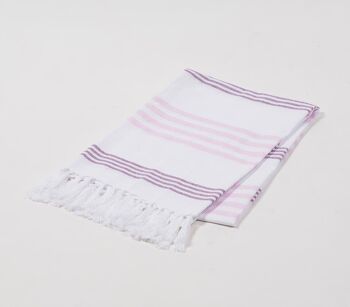 Serviette de hammam lilas teinte en fil 5