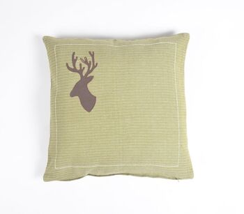 Housse de coussin en coton renne de Noël en sourdine, 20 x 20 pouces 1