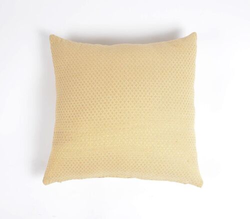 Embroidered Pastel Cotton Cushion Cover, 16 x 16 inches
