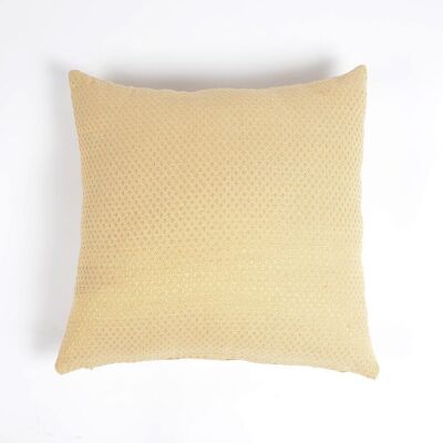 Embroidered Pastel Cotton Cushion Cover, 16 x 16 inches