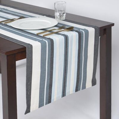 Shades of Gray Striped Table Runner