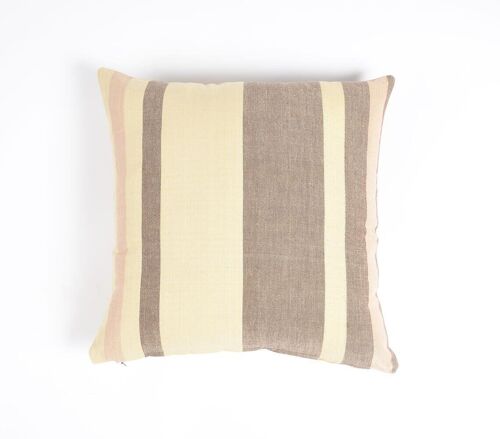 Earthy Printed Cotton Cushion Cover, 16 x 16 inches