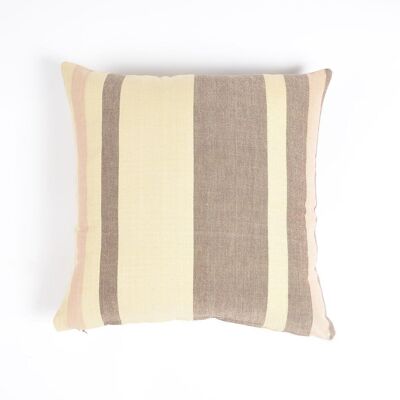 Earthy Printed Cotton Cushion Cover, 16 x 16 inches