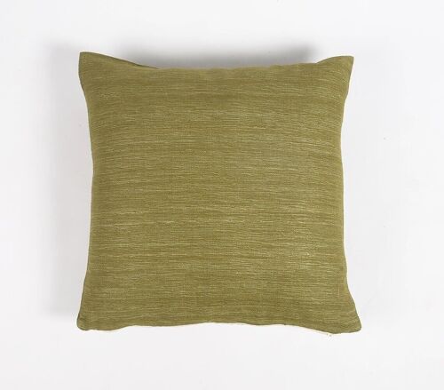 Solid Olive Silk Cushion cover, 20 x 20 inches