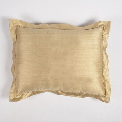 Solid Golden Silk Pillow cover with piping, 25 x 20 inches