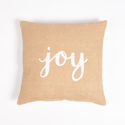 Embroidered Jute Cushion cover, 16 x 16 inches