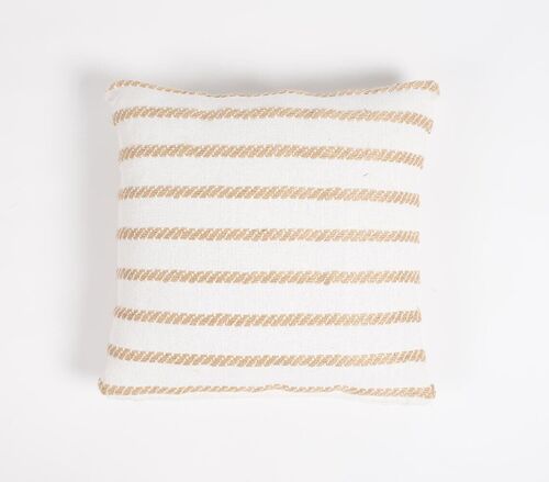 Woven Jute & Cotton Cushion cover, 16 x 16 inches