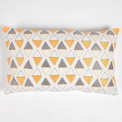 Aari Embroidered Summery Lumbar Cushion cover, 20 x 12 inches