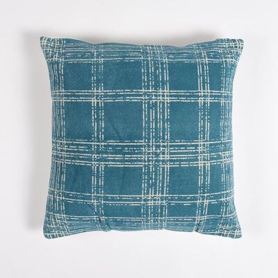 Flock Printed Cotton Cushion cover, 18 x 18 inches