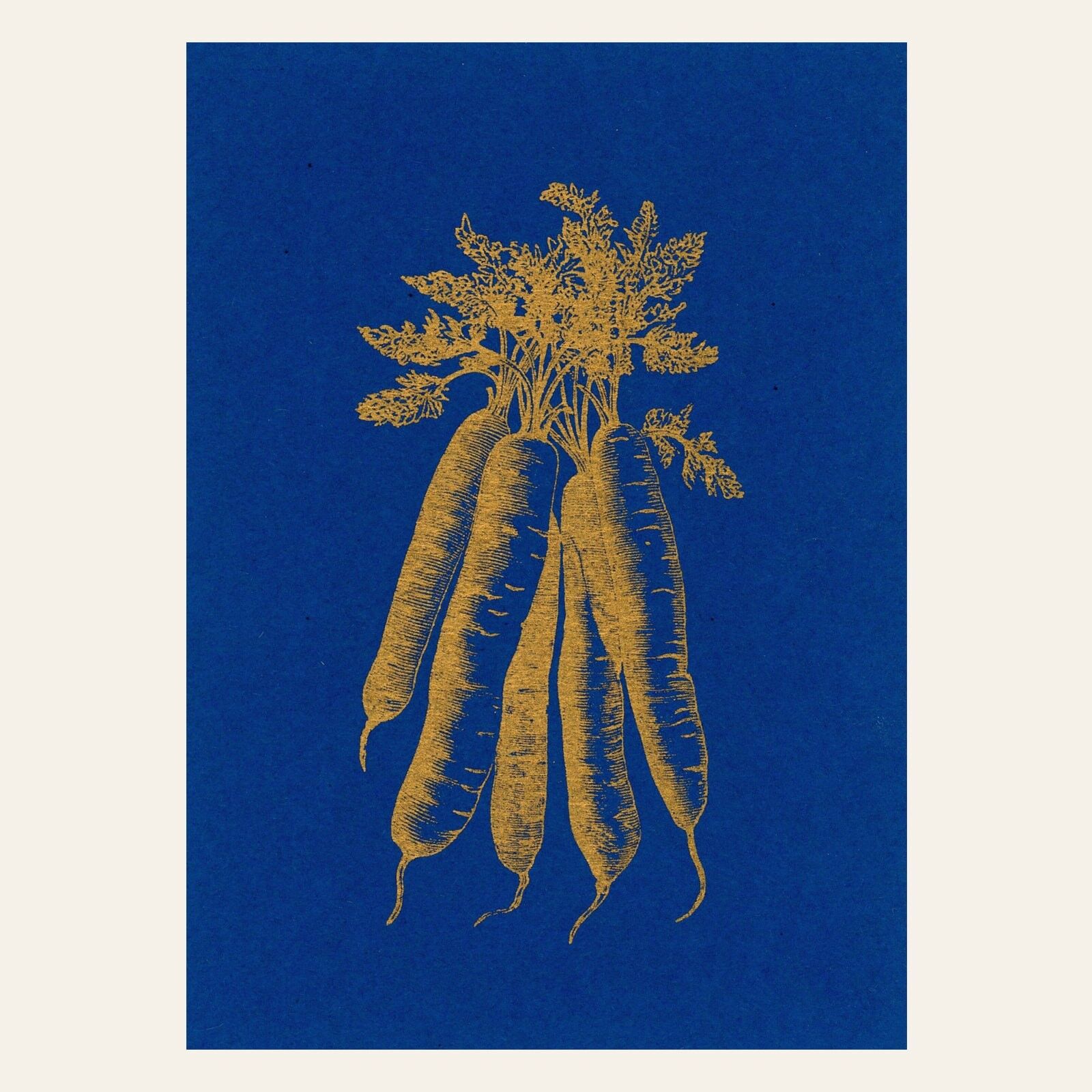 Risographie Postkarte – Goldene Karotte – DIN A6