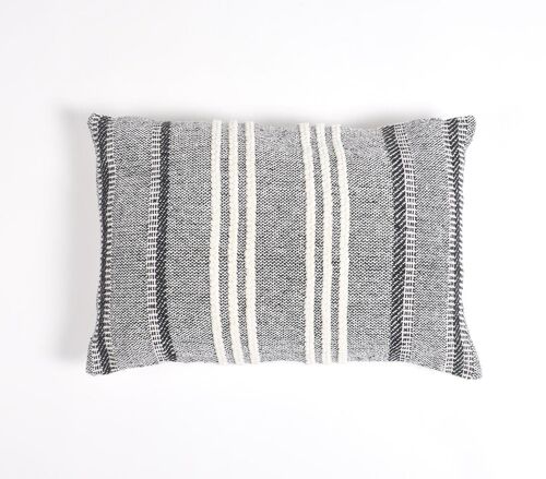 Woven Cotton Lumbar Cushion cover, 20 x 14 inches