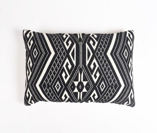 Geometric Monochrome Patterned Cushion Cover, 22.5 x inches
