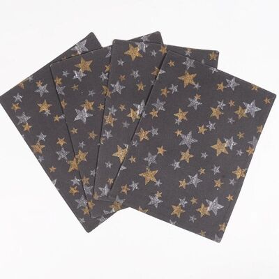 Set of 4 - Star Printed Handwoven Placemats