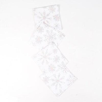 Set of 4 - Printed Snowflake Table Napkins