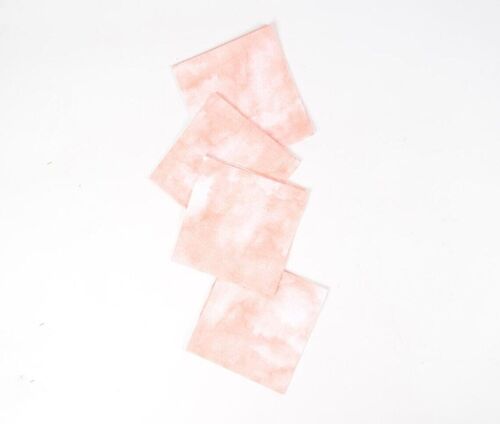 Set of 4 - Peachy Watercolor Table Napkins