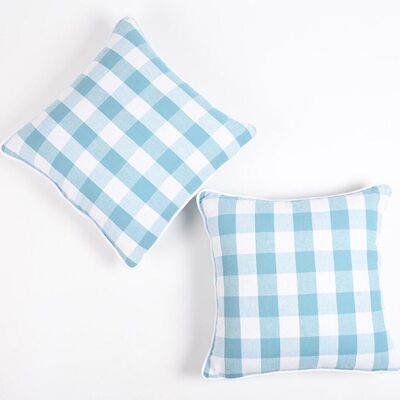 Set of 2 - Handloom Cotton Pastel Cushion covers, 18 x 18 inches