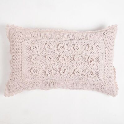 Funda de almohada de crochet color lila pastel, 18 x 12 pulgadas