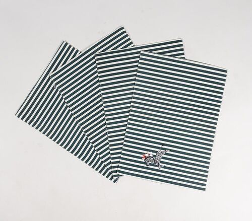 Set of 4 - Striped Monotone Placemats