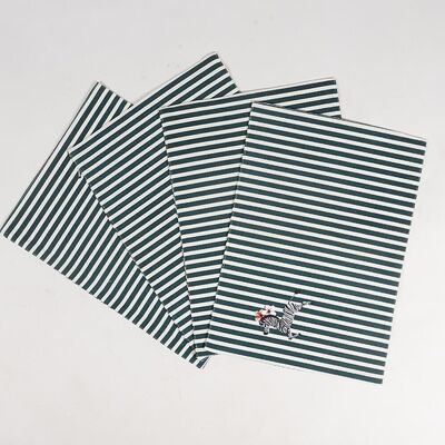 Set of 4 - Striped Monotone Placemats