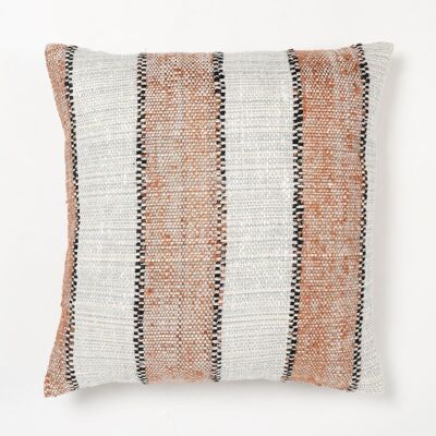 Handwoven Block Striped Cotton Cushion Cover