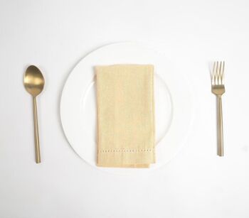Serviettes de table en chambray en coton blé massif (lot de 6) 3