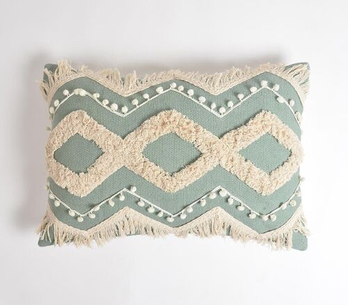 Statement Embroidered Mint Cushion Cover