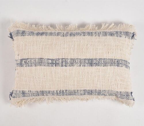 Striped & Fringed Lumbar Cushion cover