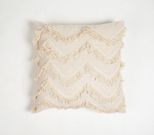 Frayed Chevron Handloom Cotton Cushion Cover