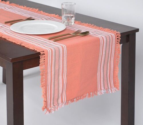 Fringe Borders Pink Table Runner