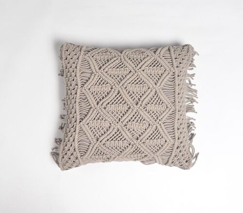 Macrame Knotted Cushion cover, 17.2 x inches