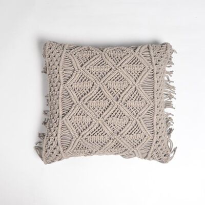 Funda de cojín anudada de macramé, 17,2 x pulgadas