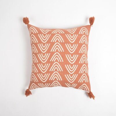 Fodera per cuscino in cotone con nappe monocromatiche geometriche alternative, 18 x 18 pollici