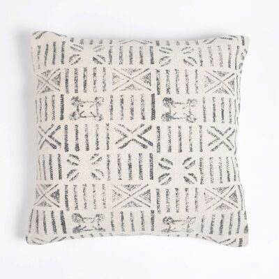 Classic Block Printed Cotton Printed Cushion, 16 x 16 inches