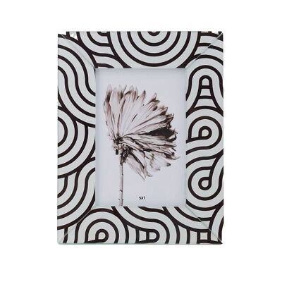 WHITE/BLACK GLASS PHOTO FRAME HM5110015