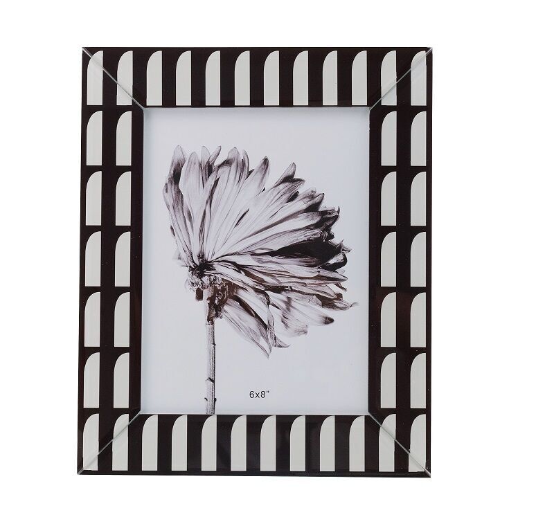 BILDERRAHMEN AUS WEISSEM/SCHWARZEM GLAS HM5110920