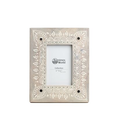 PAINTED WOODEN/CRYSTAL PHOTO FRAME 10X2X15CM HM31100210