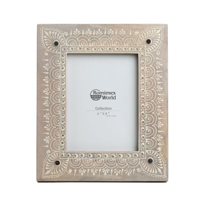PAINTED WOODEN/CRYSTAL PHOTO FRAME 15X2X20CM HM31100215