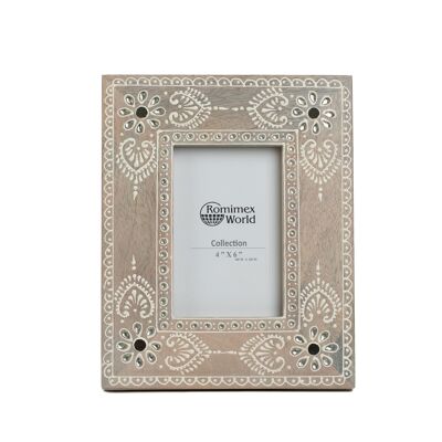 PAINTED WOODEN/CRYSTAL PHOTO FRAME 10X2X15CM HM31100410