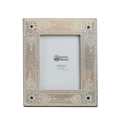 PAINTED WOODEN/CRYSTAL PHOTO FRAME 15X2X20CM HM31100415