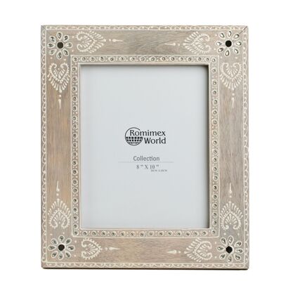 PAINTED WOODEN/CRYSTAL PHOTO FRAME 20X2X25CM HM31100420