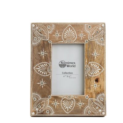 PAINTED WOODEN PHOTO FRAME 10X2X15CM HM31100510