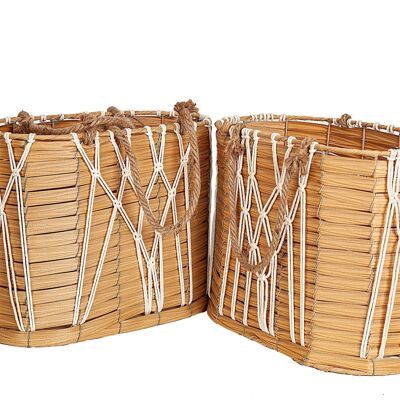 SET 2 WICKER BASKETS 40X20X30CM HM843070000