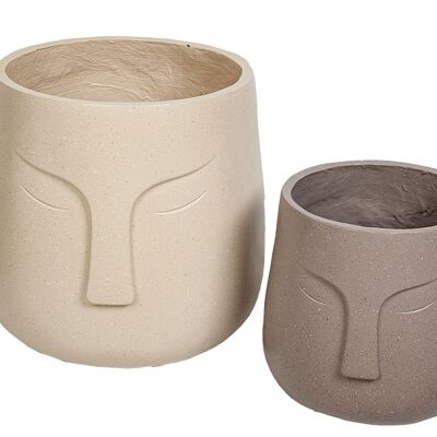 SET 2 CUBREMACETA CERAMICA CARA 33X34X38CM HM843096000