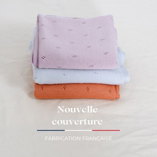 Couverture bébé maille ajourée